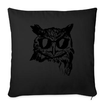 Eule mit Sonnenbrille Schwarz Geschenkidee - Sofakissenbezug 45 x 45 cm - Schwarz - Vorne