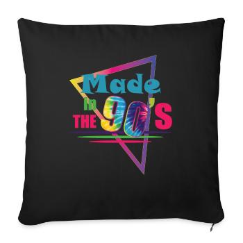 1990iger Sprüche 90s Geschenksidee - Sofakissenbezug 45 x 45 cm - Schwarz - Vorne