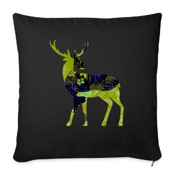 Deer - Sofa pillowcase 17,3'' x 17,3'' (45 x 45 cm) - black - Front