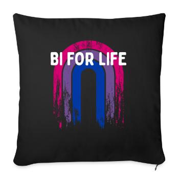 Bi for Life Bisexual LGBTQ Bi Pride LGBT Gay - Sofa pillowcase 17,3'' x 17,3'' (45 x 45 cm) - black - Front