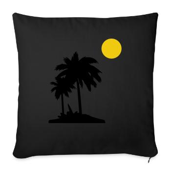 Palm trees - Sofa pillowcase 17,3'' x 17,3'' (45 x 45 cm) - black - Front