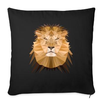 Löwe Leo - Sofakissenbezug 45 x 45 cm - Schwarz - Vorne