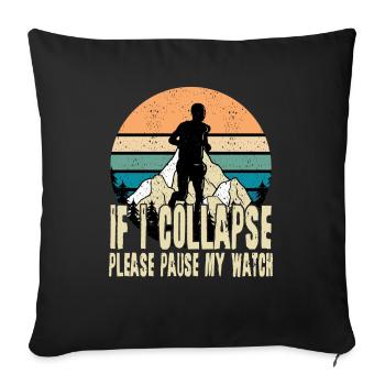 Trail Runner Running Jogging Jogger I Gift - Sofa pillowcase 17,3'' x 17,3'' (45 x 45 cm) - black - Front
