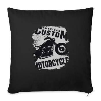 American Custom Motorcycle And Racing - Housse de coussin décorative 45 x 45 cm - noir - Devant