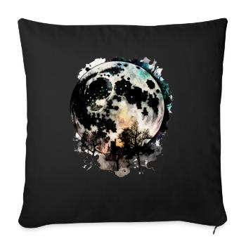 Arbres spatiaux lunaires - Housse de coussin décorative 45 x 45 cm - noir - Devant