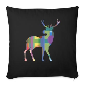 Hirsch - Sofakissenbezug 45 x 45 cm - Schwarz - Vorne