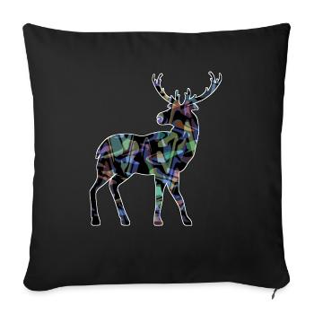 Deer - Sofa pillowcase 17,3'' x 17,3'' (45 x 45 cm) - black - Front