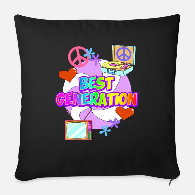 BESTE GENERATION 60er - Sofakissenbezug 45 x 45 cm - Schwarz