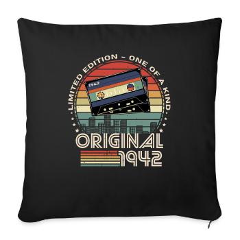 Limited Edition 1942 82nd Anniversary - Sofa pillowcase 17,3'' x 17,3'' (45 x 45 cm) - black - Front