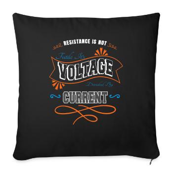 Electricity Jokes Statement Funny Quote - Sofa pillowcase 17,3'' x 17,3'' (45 x 45 cm) - black - Front