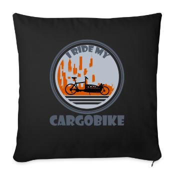 City Silhouette Cargo Bike - Sofa pillowcase 17,3'' x 17,3'' (45 x 45 cm) - black - Front