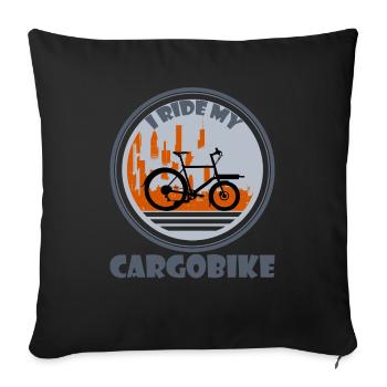 Vélo cargo City Silhouette - Housse de coussin décorative 45 x 45 cm - noir - Devant