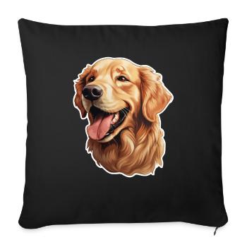 Golden Retriever - Sofa pillowcase 17,3'' x 17,3'' (45 x 45 cm) - black - Front