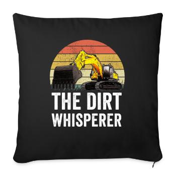 Excavator Construction Worker - Sofa pillowcase 17,3'' x 17,3'' (45 x 45 cm) - black - Front