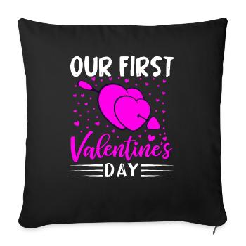 xoxo love you amore Flowers Women Valentine day 14 - Sofa pillowcase 17,3'' x 17,3'' (45 x 45 cm) - black - Front