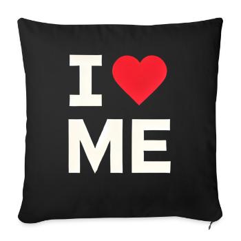 Je m’aime - Housse de coussin décorative 45 x 45 cm - noir - Devant