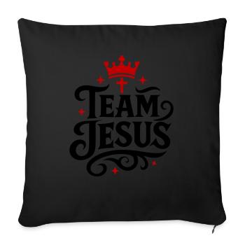 Couronne de l’équipe Jésus - Housse de coussin décorative 45 x 45 cm - noir - Devant