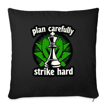 Schach plan carefully strike hard - Sofa pillowcase 17,3'' x 17,3'' (45 x 45 cm) - black - Front