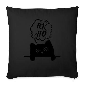 Süße Katze FCK AFD Linke Politik 161 Antifa - Sofakissenbezug 45 x 45 cm - Schwarz - Vorne