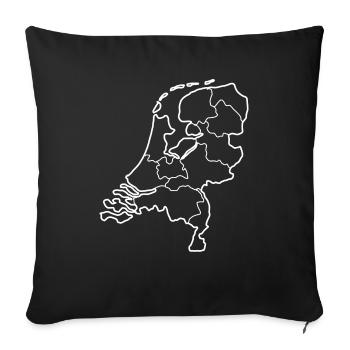 Netherlands map with all countries - Sofa pillowcase 17,3'' x 17,3'' (45 x 45 cm) - black - Front