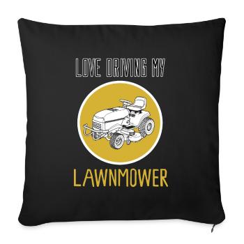 Rasenmäher Traktor mähen Gärtner Bauer Geschen - Sofakissenbezug 45 x 45 cm - Schwarz - Vorne