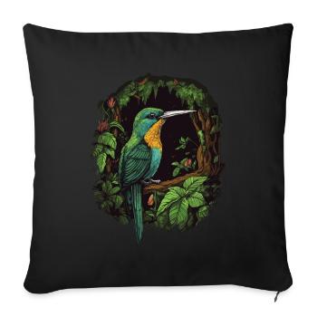Colibri, Oiseau, Nature, Animaux, Nature sauvage - Housse de coussin décorative 45 x 45 cm - noir - Devant