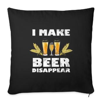 Bière bière drôle dire avec bière - Housse de coussin décorative 45 x 45 cm - noir - Devant