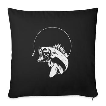 Fishing fishing fishing fish gift - Sofa pillowcase 17,3'' x 17,3'' (45 x 45 cm) - black - Front