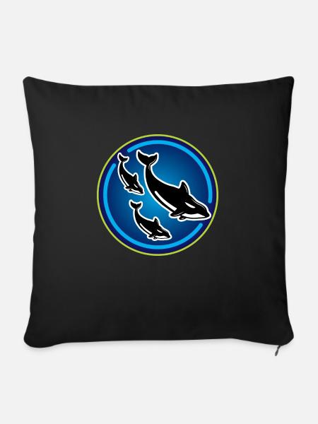 Orca Killerwal Schwertwal Tierschüzer Geschenk - Sofakissenbezug 45 x 45 cm - Schwarz