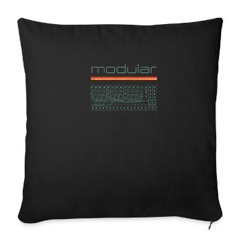 Vintage Modular Synthesizer - Analog DIY Synth - Sofa pillowcase 17,3'' x 17,3'' (45 x 45 cm) - black - Front
