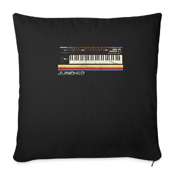 Vintage Juno60 Synthesizer Schematic - Analog - Sofa pillowcase 17,3'' x 17,3'' (45 x 45 cm) - black - Front
