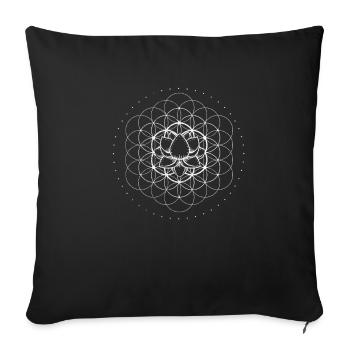 Sacred Geometry Flower Of Life Yoga Lotus Dmt - Sofa pillowcase 17,3'' x 17,3'' (45 x 45 cm) - black - Front