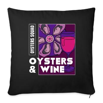 Huîtres et vin Ironic Sayig Seafood Chef - Housse de coussin décorative 45 x 45 cm - noir - Devant