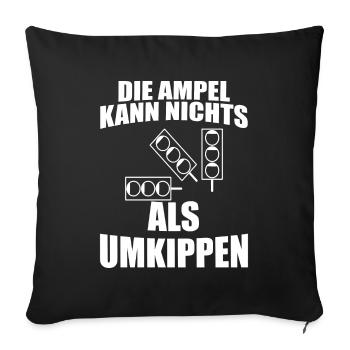 Ampel Regierung Scholz Baerbock Habeck Grüne SPD - Sofakissenbezug 45 x 45 cm - Schwarz - Vorne