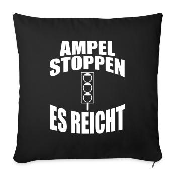 Ampel Regierung Scholz Baerbock Habeck Grüne SPD - Sofakissenbezug 45 x 45 cm - Schwarz - Vorne