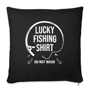 Angler Lucky Charm Lucky Fishing Shirt Gift - Sofa pillowcase 17,3'' x 17,3'' (45 x 45 cm) - black - Front
