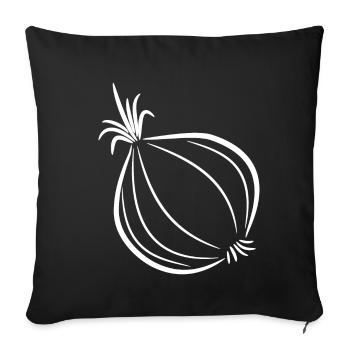 Oignon Onion Légumes Veggie - Housse de coussin décorative 45 x 45 cm - noir - Devant