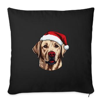 Labrador Dog Head Christmas Christmas - Sofa pillowcase 17,3'' x 17,3'' (45 x 45 cm) - black - Front