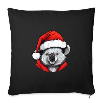 Koala Christmas Animal Head - Sofa pillowcase 17,3'' x 17,3'' (45 x 45 cm) - black - Front