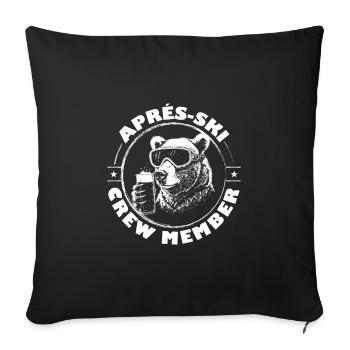 Bär Apres Ski Team Spruch - Sofakissenbezug 45 x 45 cm - Schwarz - Vorne