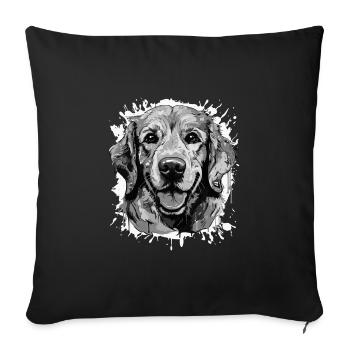 Golden Retriever Dog Head Portrait Animal - Sofa pillowcase 17,3'' x 17,3'' (45 x 45 cm) - black - Front