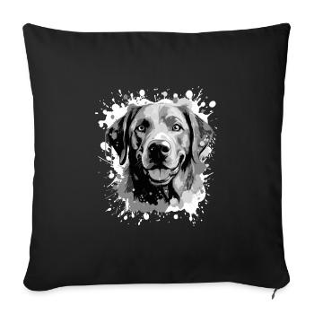 Labrador Dog Head Portrait Animal - Sofa pillowcase 17,3'' x 17,3'' (45 x 45 cm) - black - Front