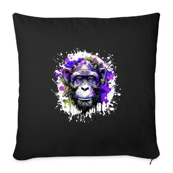 Monkey Head Portrait Colorful - Sofa pillowcase 17,3'' x 17,3'' (45 x 45 cm) - black - Front