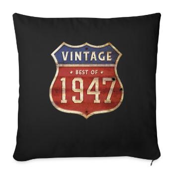 77 Years Old Vintage 1947 Limited Edition 77th - Sofa pillowcase 17,3'' x 17,3'' (45 x 45 cm) - black - Front