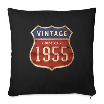 69 Jahre alter Jahrgang 1955 Limitierte Auflage 69. - Sofakissenbezug 45 x 45 cm - Schwarz - Vorne