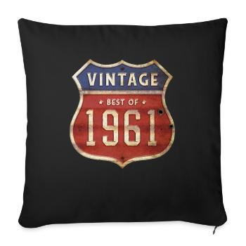 63 ans Millésime 1961 Edition Limitée 63ème - Housse de coussin décorative 45 x 45 cm - noir - Devant