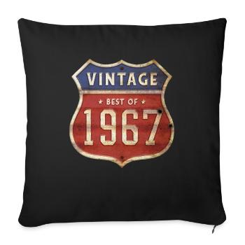 57 Years Old Vintage 1967 Limited Edition 57th - Sofa pillowcase 17,3'' x 17,3'' (45 x 45 cm) - black - Front