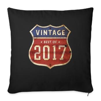 17 Years Old Vintage 2017 Limited Edition 7th - Sofa pillowcase 17,3'' x 17,3'' (45 x 45 cm) - black - Front