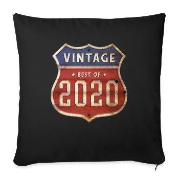 4 Years Old Vintage 2020 Limited Edition 4th - Sofa pillowcase 17,3'' x 17,3'' (45 x 45 cm) - black - Front
