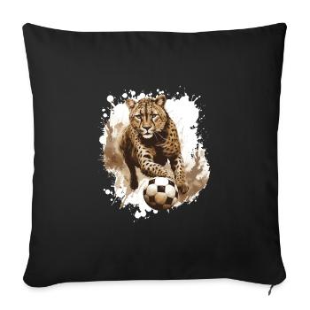 Équipe sportive de football guépard - Housse de coussin décorative 45 x 45 cm - noir - Devant